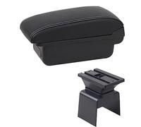 Yurefax Car Armrest Box Centre Console Storage Box Car-styling With Cup Holder USB Accessories, for Peugeot, 307 Car Armrest Box(BLACK B1 White Line)