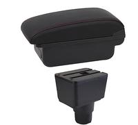 Yurefax Car Armrest Box Interior Details Retrofit Center Storage Box Console Accessories, for ford, for Ecosport, 2018 2019 2020 2021 Car Armrest Box(BLACK B1 Red Line)