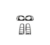Yurefax Car Front Headlight Cover Rear Tail Light Lamp Guard Exterior Sticker Accessories Styling, for Suzuki, Jimny 2007 Up Headlight Lens Cover(A Black)