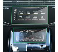 Yurefax Car Navigation Tempered Glass Screen Protective Film Sticker, for, Q8 2019 2020 2021 Radio GPS LCD Dash Board Guard Touchscreen Car Gps Guard(Up and down screen)