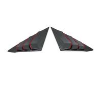 Yurefax Car Rear Window Shutter Triangle Panel Decor Cover Trim, for Civic, 11th 2022 Plastic Carbon Fiber Black Exterior Accessrories Rear Window Louver(Carbon Fiber Red)