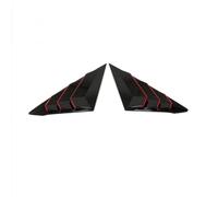 Yurefax Car Rear Window Shutter Triangle Panel Decor Cover Trim, for Civic, 11th 2022 Plastic Carbon Fiber Black Exterior Accessrories Rear Window Louver(Black Red Style)
