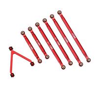 Yurefax CNC Aluminum Chassis Links 1/24 RC Crawler Car LWB 133.5mm, for Axial, for SCX24 Deadbolt AXI90081 B17 AXI00004 Suspension Arm Link(Red)