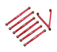 Yurefax CNC Aluminum Chassis Links Set 1/24 RC Crawler Car LWB 133.7mm, for Axial, for SCX24 AXI00001, for, for Chevrolet, for C10 AXI00002 JLU Suspension Arm Link(Red)