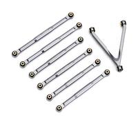 Yurefax CNC Aluminum Chassis Links Set 1/24 RC Crawler Car LWB 133.7mm, for Axial, for SCX24 AXI00001, for, for Chevrolet, for C10 AXI00002 JLU Suspension Arm Link(Grey)