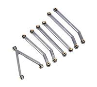 Yurefax CNC Aluminum High Clearance Chassis Links Set 1/24 RC Crawler LWB 133.7mm, for Axial, for SCX24 AXI00001 C10 AXI00002, for, for Jeep, JLU Suspension Arm Link(Grey)