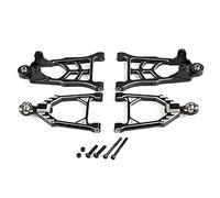 Yurefax CNC Metal Front Suspension A Arm Set, for 1/5, for HPI Rovan KM, for Baja 5B SS 5T Rc Car Toys Parts Suspension Arm Link(Black)