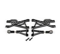 Yurefax CNC Metal Rear Suspension A Arm Set, for 1/5, for HPI Rovan KM, for Baja 5B SS 5T Rc Car Toys Parts Suspension Arm Link(Black)