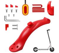 Yurefax Electric Scooter Short Ducktail Fender Sets, for Xiaomi, M365/Pro/1S Rear Mudguard Rear Fender With Tail Light Front Hook Kits Skateboard Mudguard(Red sets)