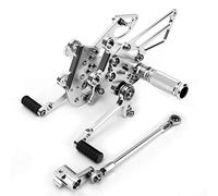 Yurefax Foot Pegs Rests Rear Sets, for Aprilia, RSV4 1000 R/Factory 2009 2010 2011 Footpegs 12 Adjust Positions Rearsets CNC Motorcycle Foot Peg(SILVER)