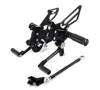 Yurefax Foot Pegs Rests Rear Sets, for Aprilia, RSV4 1000 R/Factory 2009 2010 2011 Footpegs 12 Adjust Positions Rearsets CNC Motorcycle Foot Peg(BLACK)
