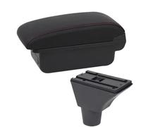 Yurefax For Citroen, C3 C4 Armrest Box Center Console Central Storage Box Cup Holder Accessories USB Charging Car Accessories Car Armrest Box(BLACK A1 Red Line No Usb)
