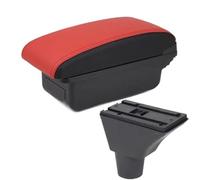 Yurefax For Citroen, C3 C4 Armrest Box Center Console Central Storage Box Cup Holder Accessories USB Charging Car Accessories Car Armrest Box(BLACK A5 Red Black No Usb)