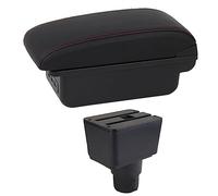 Yurefax For ford, for Ecosport, 2018-2021 Car Armrest Box Interior Details Retrofit Center Storage Box Console Accessories Car Armrest Box(BLACK C1 Red Line)