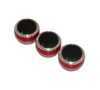 Yurefax For Ford, for Focus, for MK2 MK3 3pcs Per Set Aluminum Alloy Car Styling Air Conditioning Knob AC Heat Control Switch Button Car Air Conditioning Knob(Red)