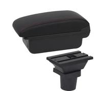 Yurefax For Kia, for Picanto Car Armrest Box Center Console Central Storage Box Interior Accessories Car Accessories Car Armrest Box(BLACK A1 Red Line No Usb)