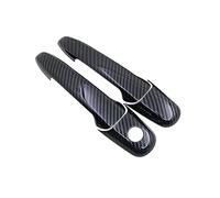 Yurefax For Opel, for Vauxhall, for Holden Corsa D 2007 2008 2009 2010 2011 2012 2013 2014 Carbon Fiber Door Handle Cover Catch Trim Accessories Door Handle Trim(2 doors 1 Key hole)