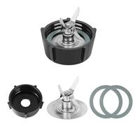 Yurefax for Oster, Osterizer Blender Blades with Jar Bottom & 4 Point Fusion Blade 4961 & 2 Pcs O Ring Rubber Seal Gasket Blender Blade Lid