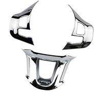 Yurefax, for Peugeot, 2008 2014 2015 2016 2017 2018 2019, ABS Car Steering Wheels Decoration Cover Trim Accessories Steering Wheel Decal(Glossy chrome)