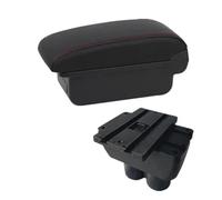 Yurefax For VW, for Touran, for Caddy, Car Armrest Box Central Center Console Storage Box With USB Interface Car Accessories Car Armrest Box(BLACK A1 Red Line No Usb)