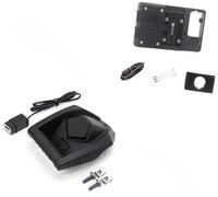Yurefax GPS Moto Phone Mount, for XMAX, for NMAX 125, for X-MAX 300 400, for N-MAX 155 Motorcycle GPS Phone Navigation Bracket Wireless USB Charging Port Holder Mount Motorcycle Phone Holder(BLACK Wir