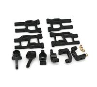 Yurefax Kit Steering Knuckle Block Suspension Arm Set, for LC RACING PTG-2 1/10 RC Car Spare Accessories Suspension Arm Link(Black)