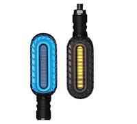 Yurefax LIGHT Turn Signal Light Motorcycle Stop Signals DRL Flowing Water Flasher 2 In 1 Blinker Tail Lamp Universal M10 Brake Light Motorcycle Turn Signal Indicator(NEW 2PCS Blue)