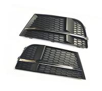 Yurefax Mesh Grill Spoiler, A3 2017-2018 Fog Light Grills 2PCS Left Right Car Front Bumper Lamp Cover Racing Direct Replacement Car Front Fog Light Grille Insert(BLACK 3)