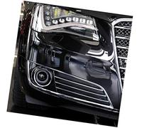 Yurefax Mesh Grill Spoiler Car Front Fog Light Grille Cover Left Right Lamp, for A8 D4 2010 2011 2012 2013 2014 Car Front Fog Light Grille Insert(BLACK A Type Left)