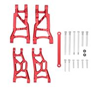 Yurefax Metal Front & Rear Suspension Arms & Tie Bar Set 1/10, for Traxxas, for 2WD Slash 2555 3631 2532 Suspension Arm Link(Red)