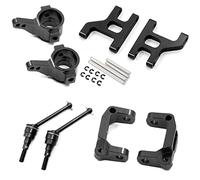 Yurefax Metal Front Steering Cup C Hub Carrier Suspension Arm Drive Shaft 1/10 RC Crawler, for Tamiya, for CC01 Upgrade Parts Suspension Arm Link(Black)