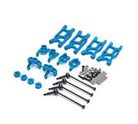 Yurefax Metal Upgrade Parts Kit Suspension Arms Steering Knuckle, for Wltoys 144001 124019 124018 LC Racing 1/14 RC Car Suspension Arm Link(Blue)
