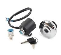 Yurefax Motorcycle Ignition Switch Lock Gas Cap Lock Cylinder Compatible, for Harley, Sportster 883 XL 883 1995 1996 1997 1998 1999 2000 2001 2002 2003, Chrome Motorcycle Ignition Switch With Key
