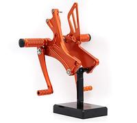 Yurefax Motorcycle Rearset Footpeg DK 125 200 390 RC250 RC390 RC125 2011 2012 2013 2014 2015 2016 2017 Adjustable Foot Pegs Pedal Rearsets Footrest Motorcycle Foot Peg(Orange)