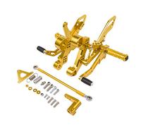 Yurefax MT 09 Motorcycle CNC Aluminum Adjustable Rear Sets Rearset Footrest Foot Rest Pegs, for YAMAHA, MT-09 MT09 FZ-09 FZ09 2013-2016 Motorcycle Foot Peg(Gold)