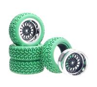 Yurefax Plating Wheel Offset 9mm Rally Tires 1.16 On-Road Car Rc Car Tyres(Green)