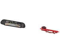 Yurefax Reverse Camera, for Trafic 3 2014 7 Car Rearview Mirror Display Screen with Brake Light Rear View Backup Camera(BLACK With bracket)