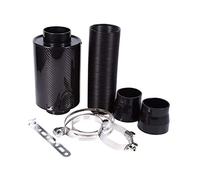 Yurefax Universal Car 3 Inch Carbon Fibre Cold Air Filter Feed Enclosed Intake Induction Pipe Hose Kit Universal Car Air Filter