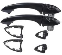 Yurefax Vehicle Exterior Handle Overlay Cover Car Exterior Door Handle, for BMW, for X5 E53 2000-2006 Outer Parts Accessories Left Right Front Outside On-Off Black(Black 2Pcs Left Hand Drive)
