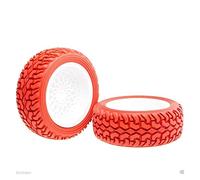 Yurefax Wheel Offset 6mm Rally Tires 1.16 On-Road Car Rc Car Tyres(Red)