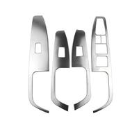 Yurefax Window Lift Switch Button Panel Cover Trim, for Hyundai, for Elantra, Silver Interior Door Armrest Decoration 2016-2020 Window Control Trim Window Switch Cover