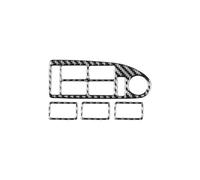 Yurefax Window Lifter Switch Button Cover Trim, for, 5 Series E39 1998-2003 Soft Carbon Fiber Door Interior Parts Accessories Window Control Trim Window Switch Cover