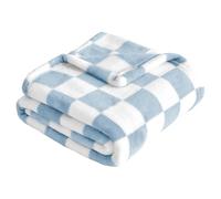 Yurhap Checkered Baby Blanket Fleece Baby Blankets for Boys, Ultra Soft Cozy Fluffy Infant Toddler Newborn Receiving Blankets for Crib Stroller, 30''x40'', Blue