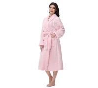 Yurhap Premium Robes for Women - Super Soft Cozy Fleece Womens Robe Plush Long Bathrobe, Light Pink, S/M
