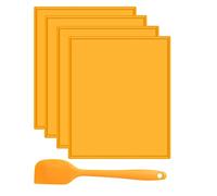 Yurhuit 4PCS Silicone Dehydrator Sheets Dehydrator Mats with Edge for Fruit Leather Liquid Fruits Meat Herbs with Scraper