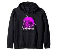Yuri Gagarin Astronaut Cosmonaut Soviet Union Space Cyrillic Zip Hoodie