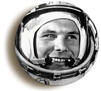 YURI GAGARIN BADGE BUTTON PIN (Size is 1inch/25mm diameter) SOVIET COSMONAUT FIRST MAN IN SPACE