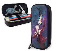 Yuri On Ice Leather Pencil Case, Personalized Pen Bag, Pencil Pouch, Pencil Bag Pen Box Stationery Bag,Multifunctional Stationery Box for Boys Girls