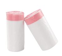 Yuright 10 L Small Drawstring Bin Liner, White Bin Bags with Tie Handle, 120 Bags/ 2 Rolls