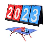 YURINWOO 4 Digit Flip Scoreboard, Pool Scoreboard, Tabletop Scoreboard Numbers Slot, Basketball Scoreboard, Multi Sports Score Scoreboard for Badminton Volleyball Football Sports, Blue and Red